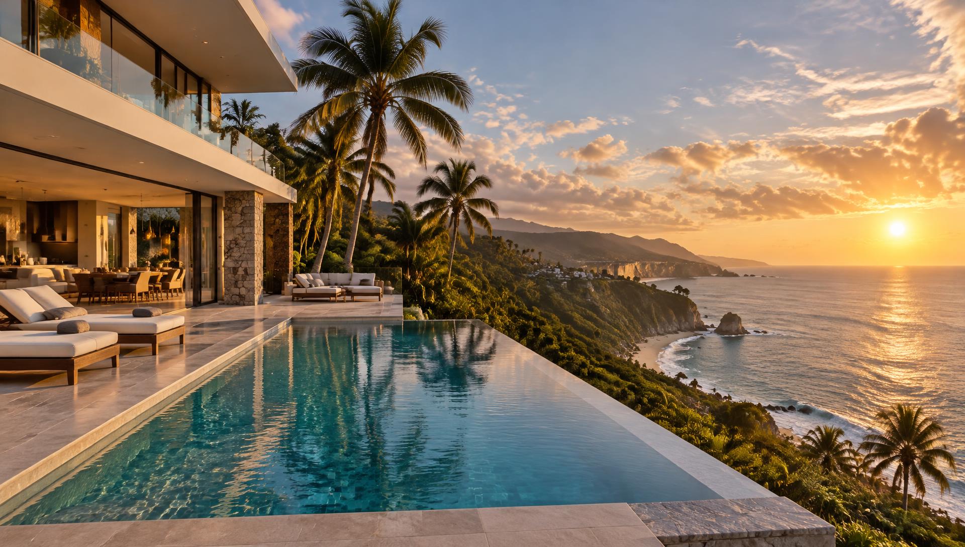 Villa de lujo con piscina infinita frente al mar en Puerto Plata